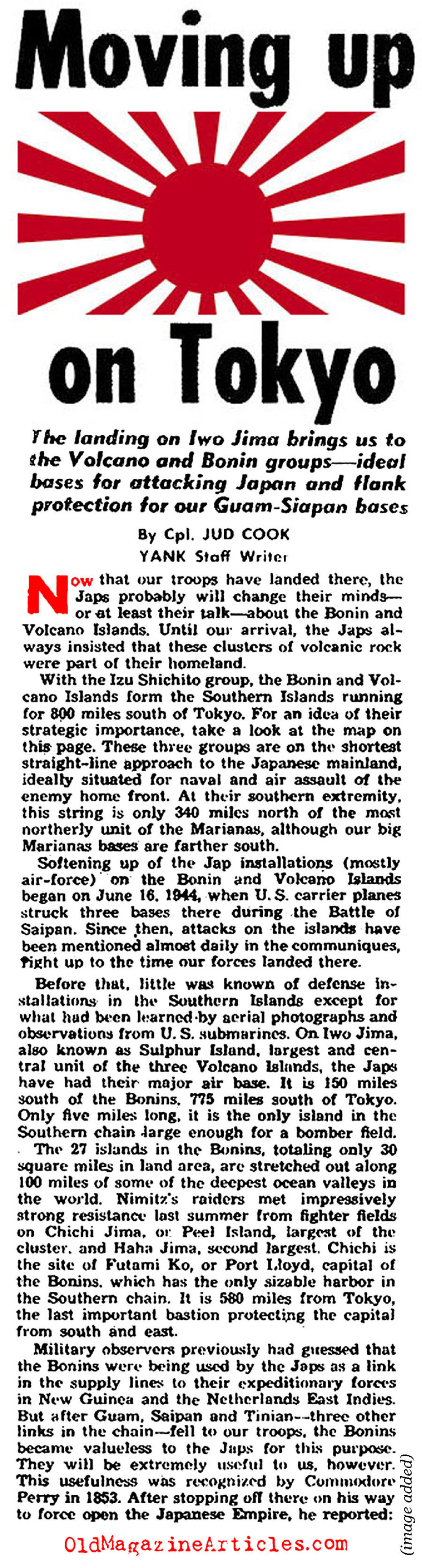 The Invasion of Japan and the Importance of Iwo Jima (Yank Magazine, 1945)